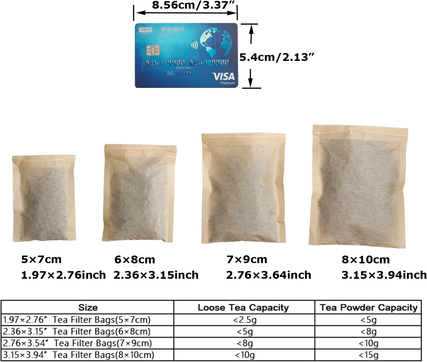 Disposable Natural Tea Filter Bags – 100% Unbleached Paper (100 pcs)